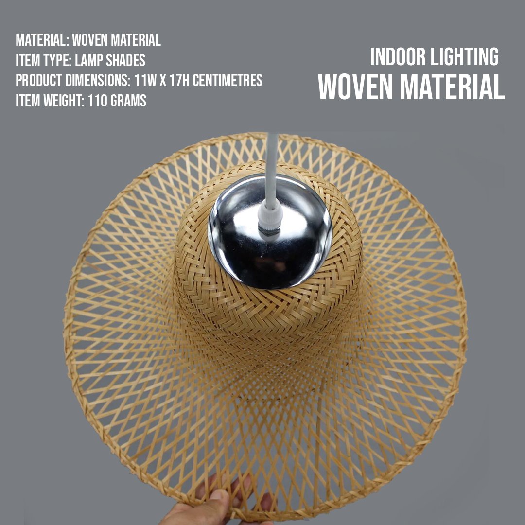 Handwoven Rattan Lampshade, 40 cm Diameter