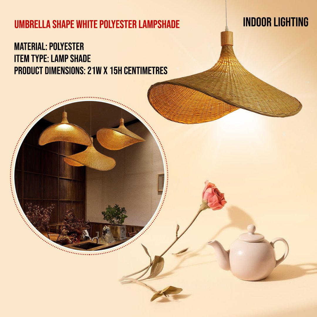 Umbrella Shape White Polyester Lampshade
