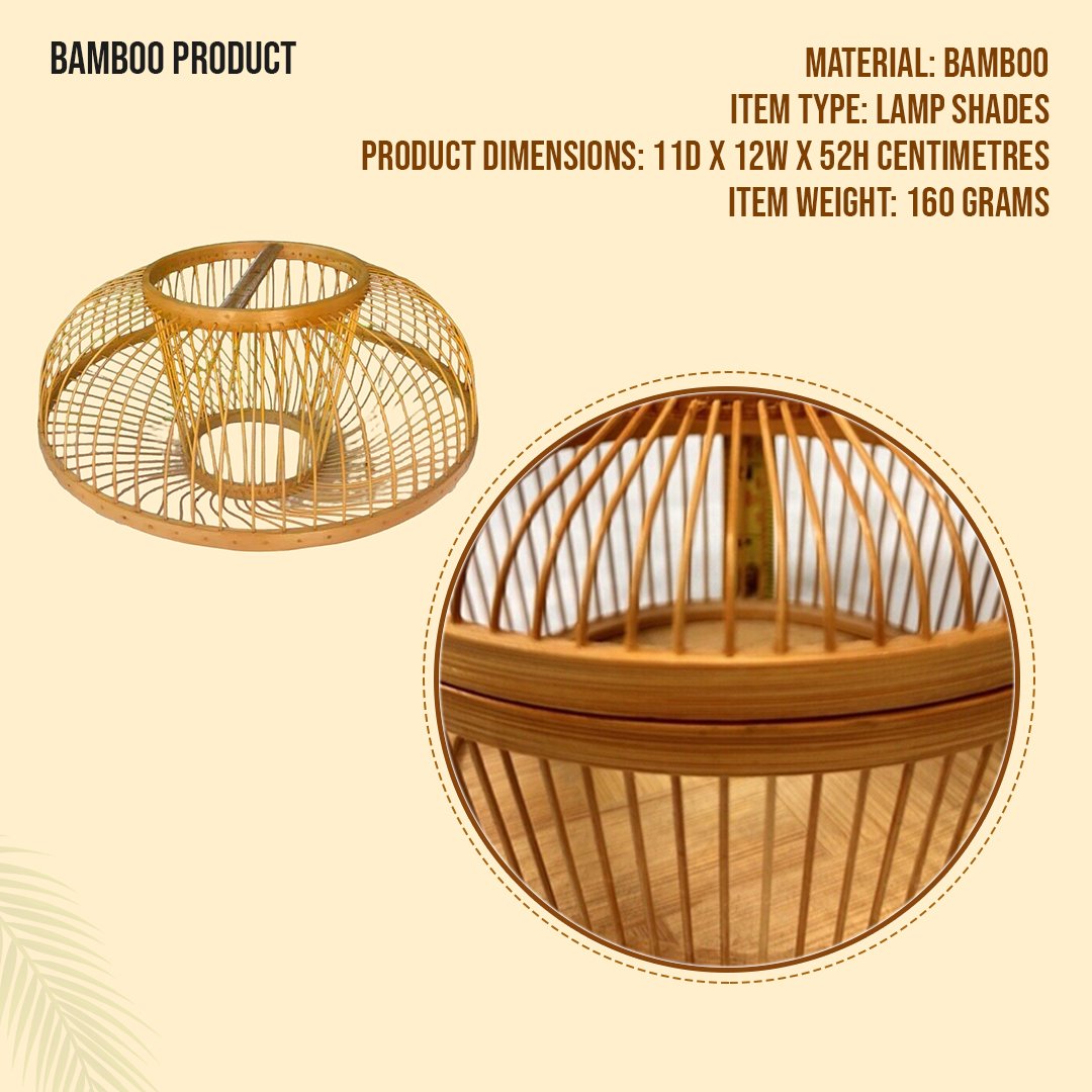 Handcrafted Woven Bamboo Cane Decorative Basket, 91 cm Diameter 